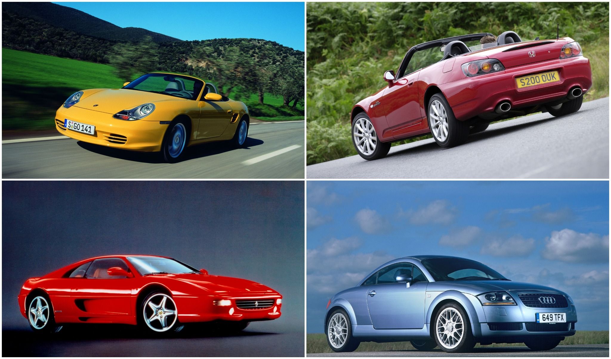 Collage of Iconic Cars of the 1990s