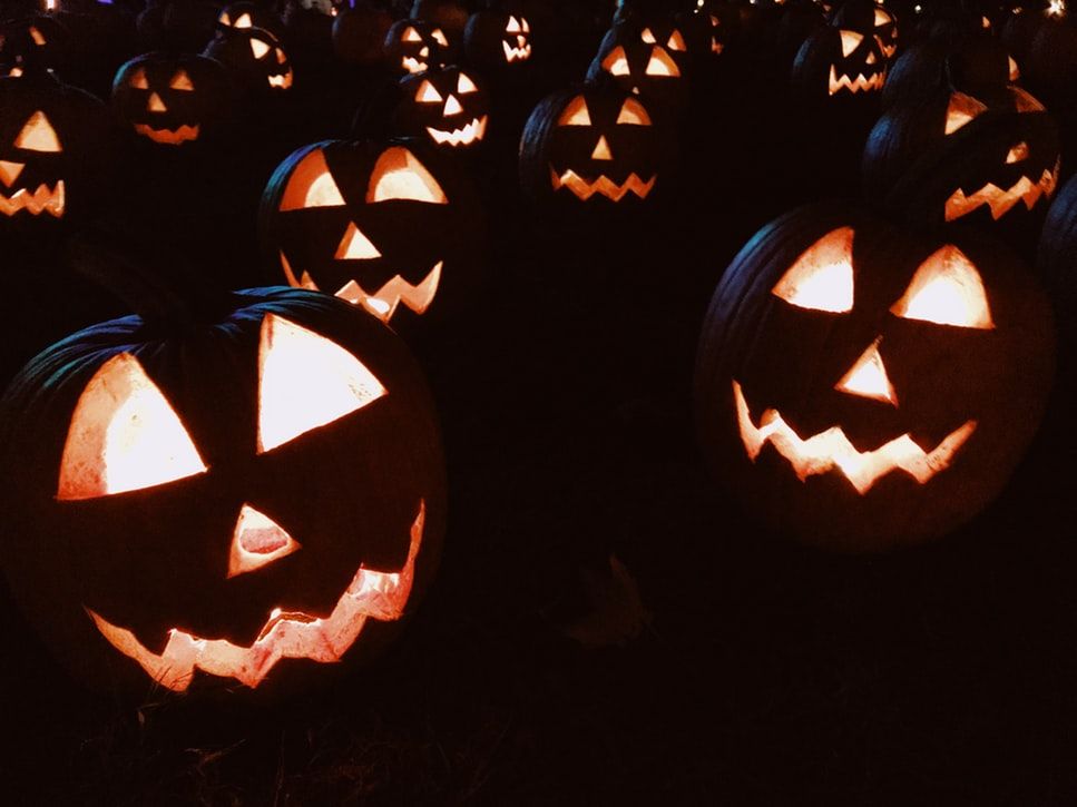 Group of halloween pumpkins