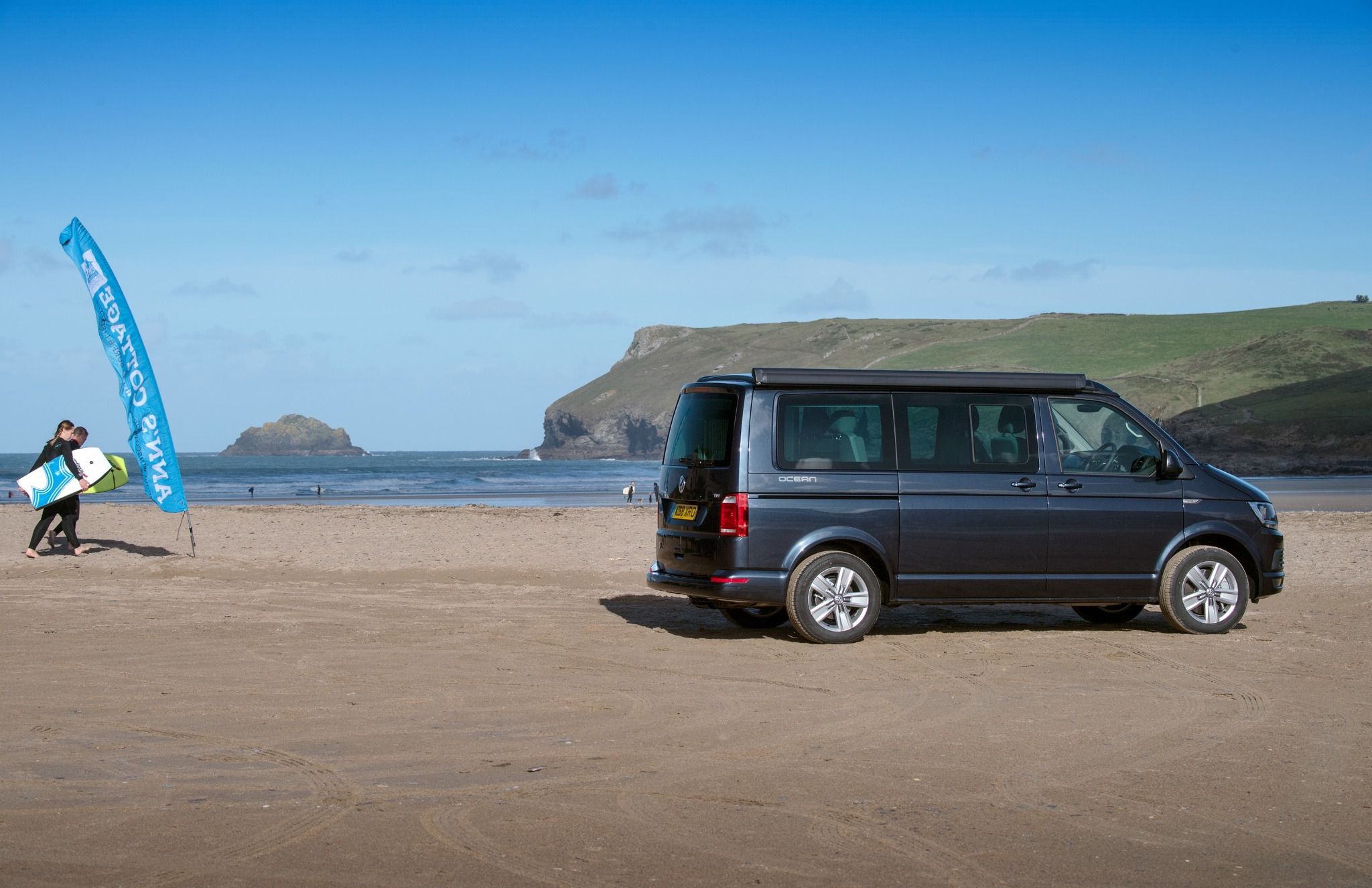 VW California Ocean campervan on a beach